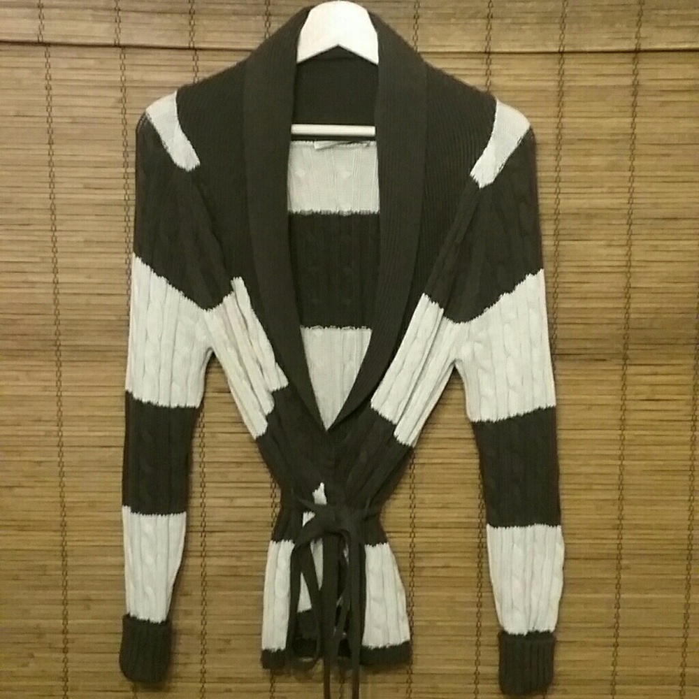 COTTON by AUTUMN CASHMERE Striped Tie Sweater